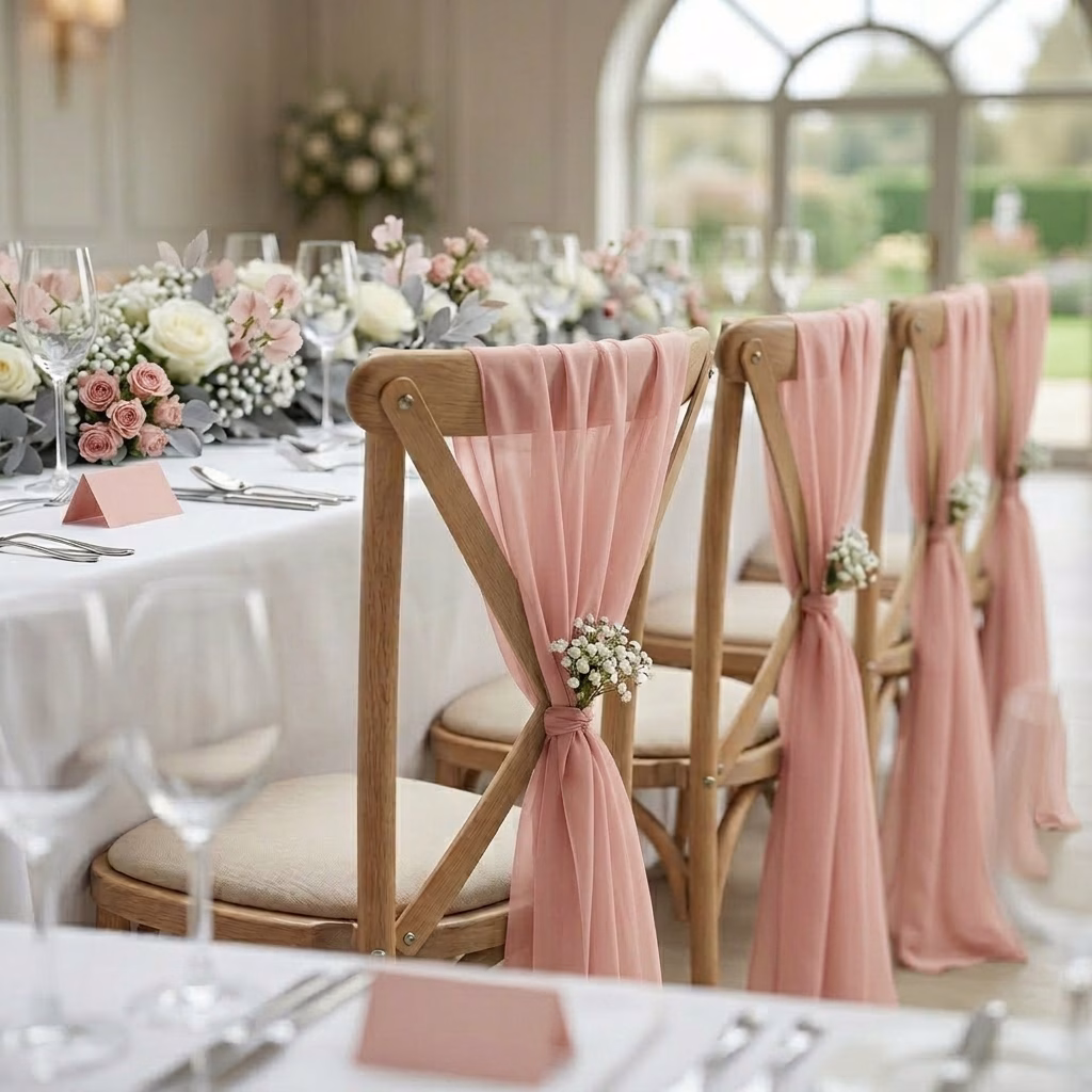 Chiffon Drape Chair Dressings